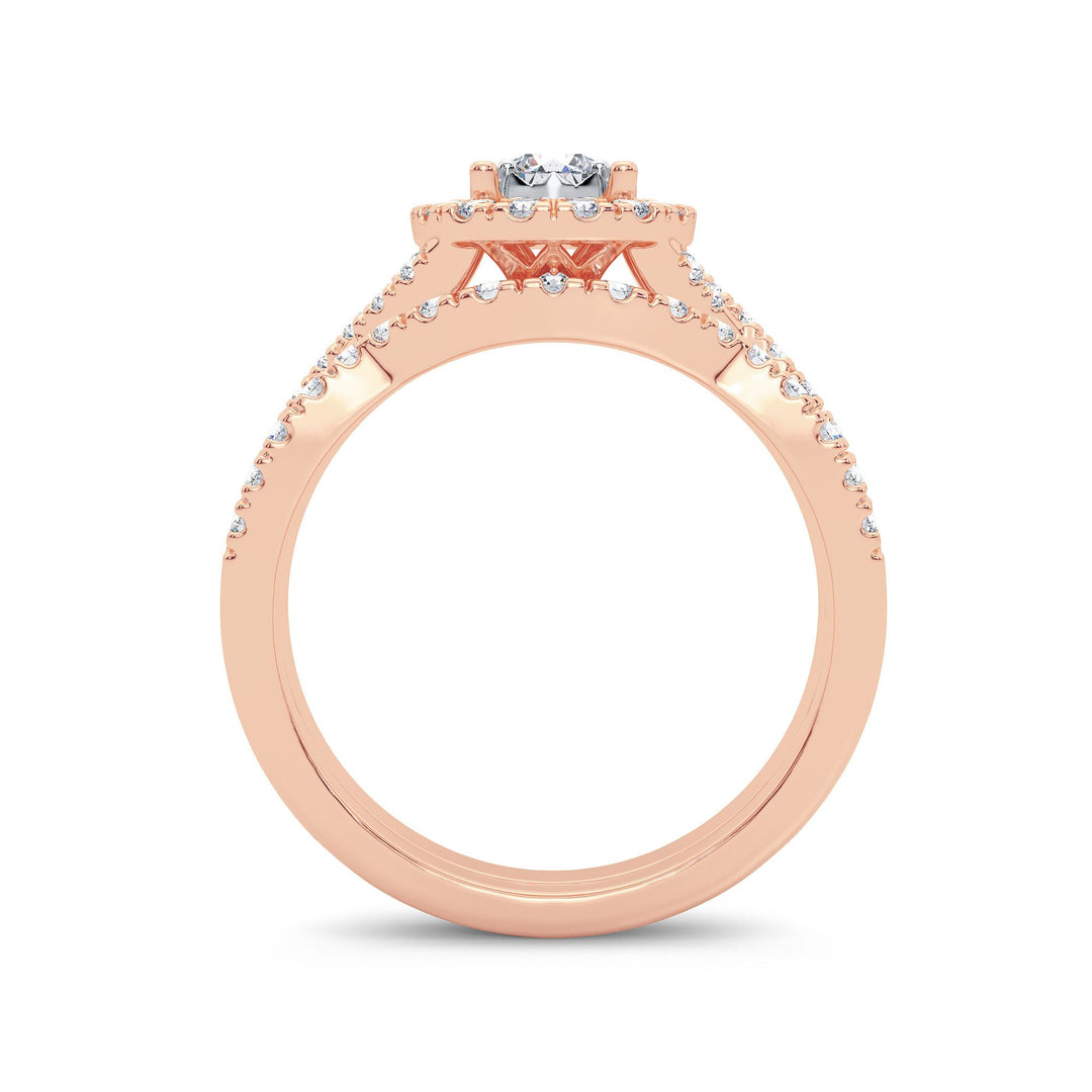 14k Rose Gold Lab Diamond Bridal Ring (0.75CT)