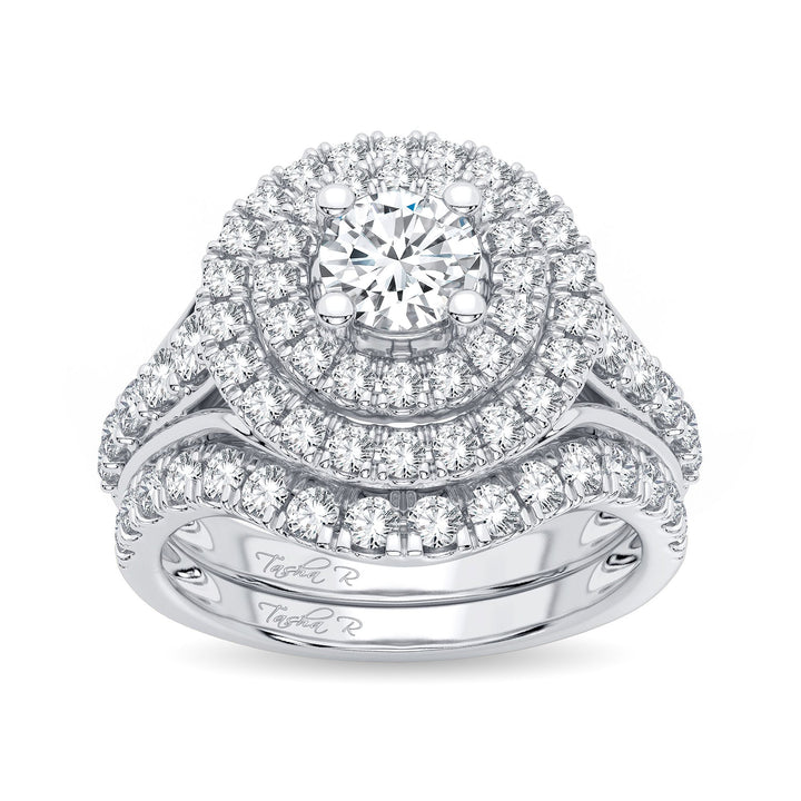 Brilliant 14k White Gold 2ct Lab Diamond Bridal Ring