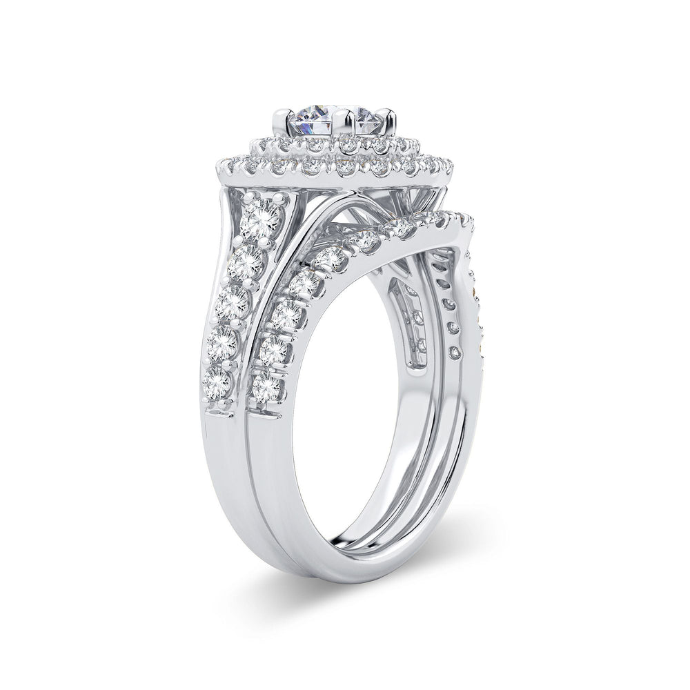 Brilliant 14k White Gold 2ct Lab Diamond Bridal Ring