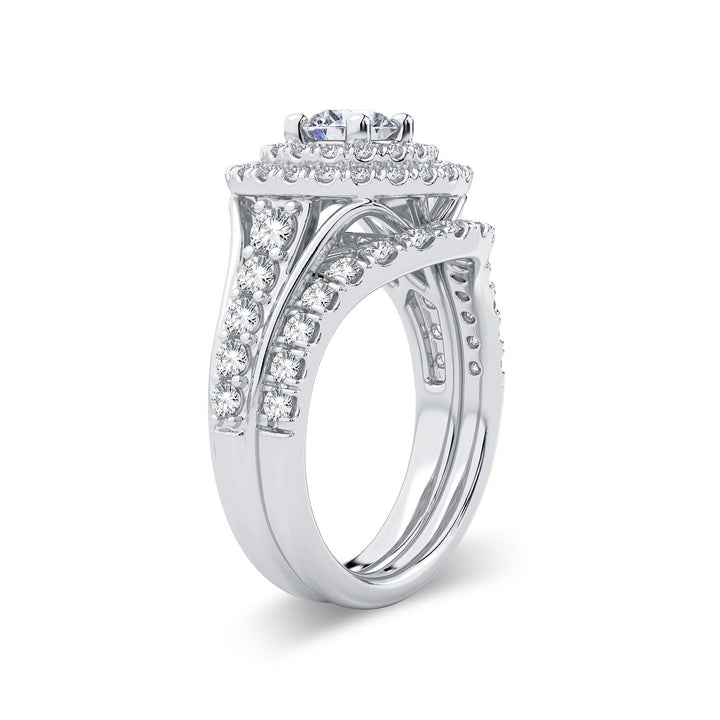 Brilliant 14k White Gold 2ct Lab Diamond Bridal Ring