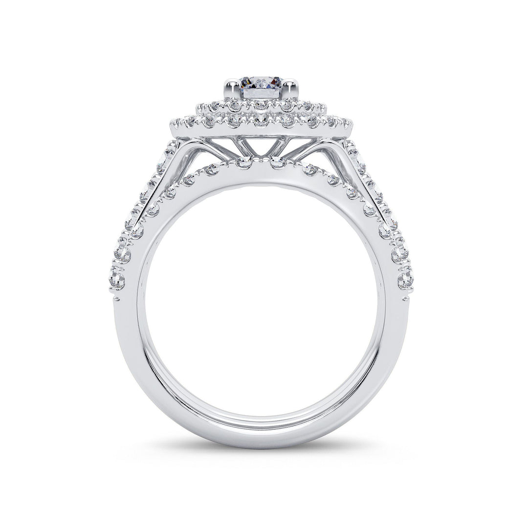 Brilliant 14k White Gold 2ct Lab Diamond Bridal Ring
