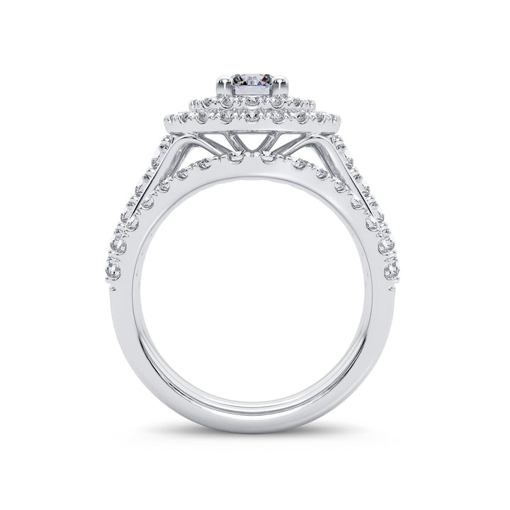 Brilliant 14k White Gold 2ct Lab Diamond Bridal Ring