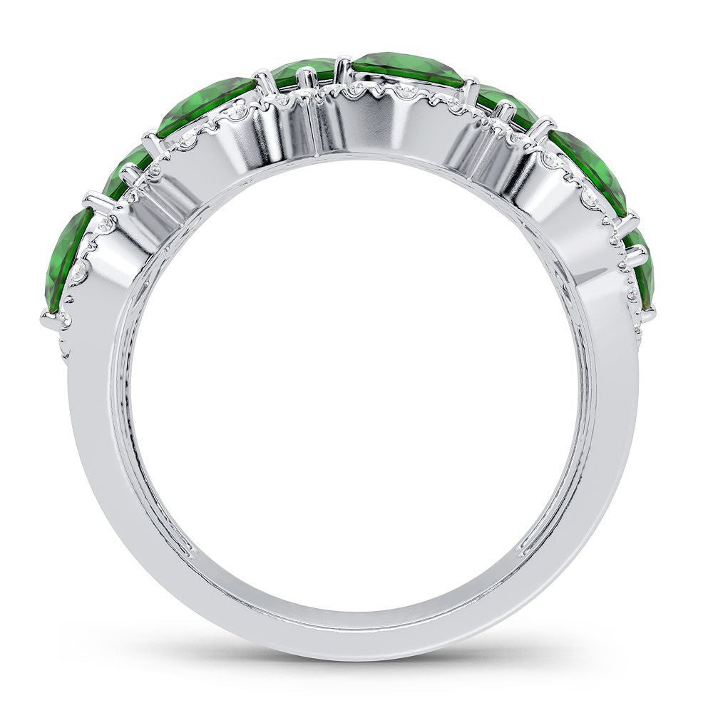 14k White Gold Lab Diamond Womens Engagement Ring