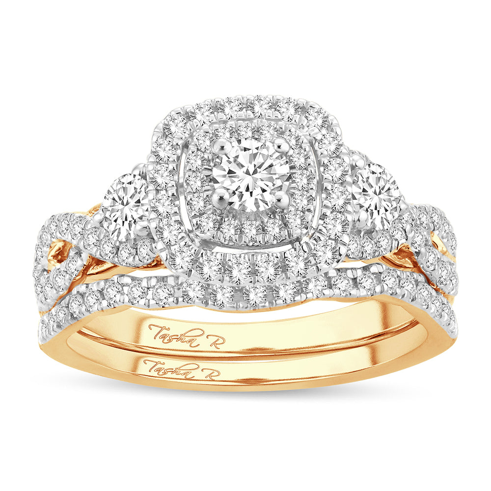 14K Yellow Gold Lab Diamond Bridal Ring - 1CT Brilliance