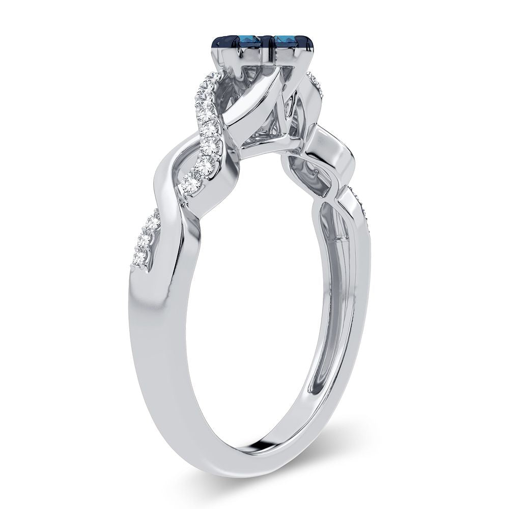 Elegant 14k White Gold 0.25CT Lab Diamond Womens Ring