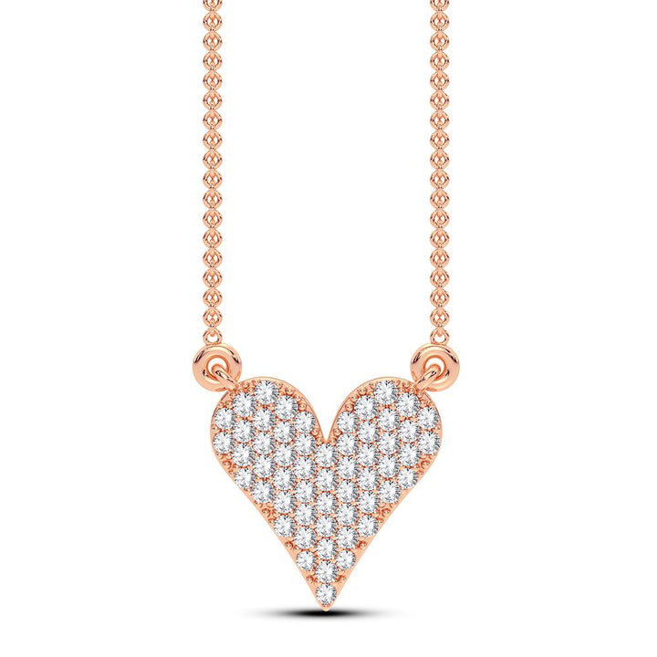 Romantic 14k Rose Gold 0.25CT Lab Diamond Pendant Necklace