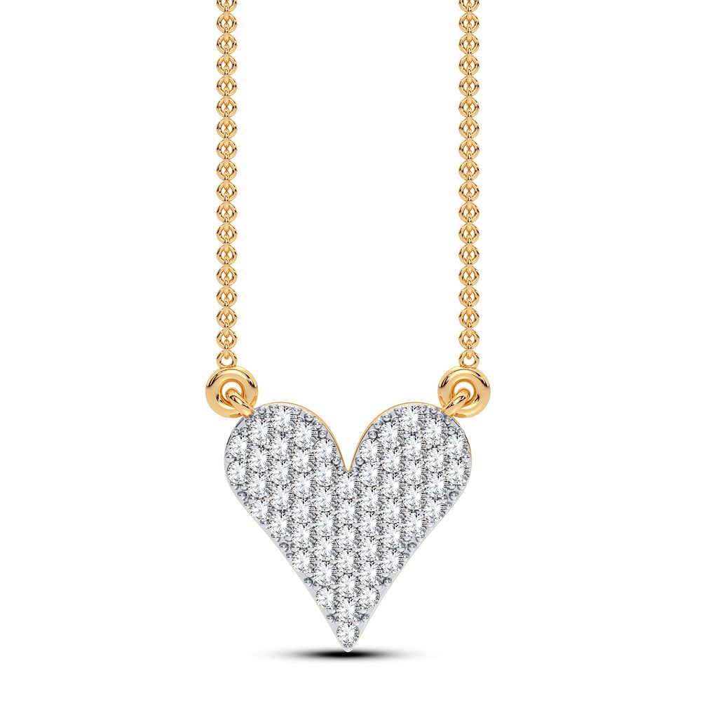 14K Yellow Gold Lab Diamond 0.25CT Womens Pendant Necklace