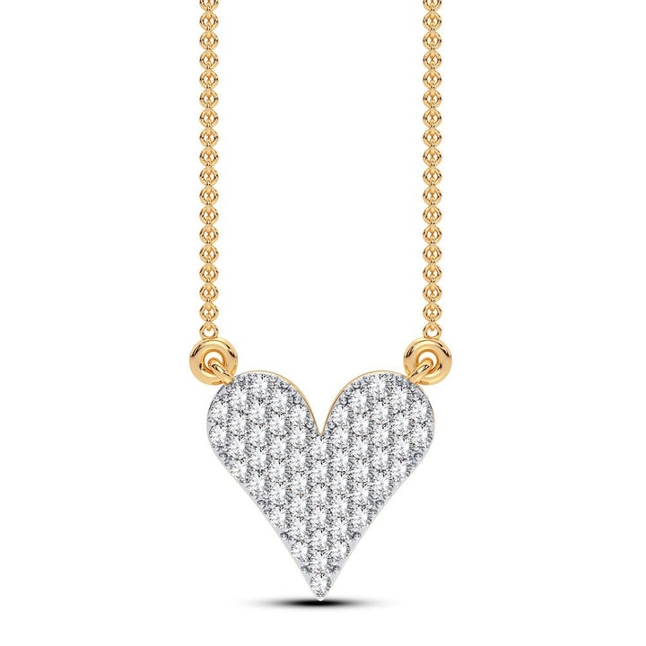 14K Yellow Gold Lab Diamond 0.25CT Womens Pendant Necklace