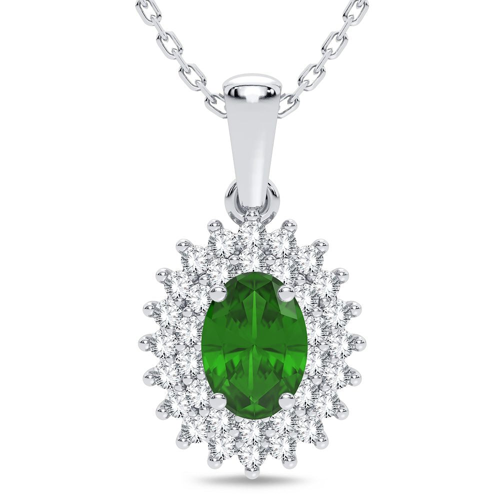 Elegant 14K White Gold 0.25CT Lab Diamond Pendant