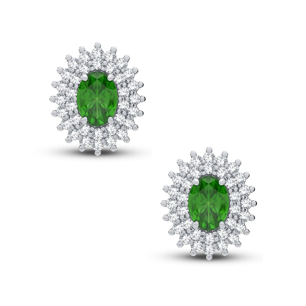 Brilliant 14K White Gold Lab Diamond Stud Earrings 0.50CT