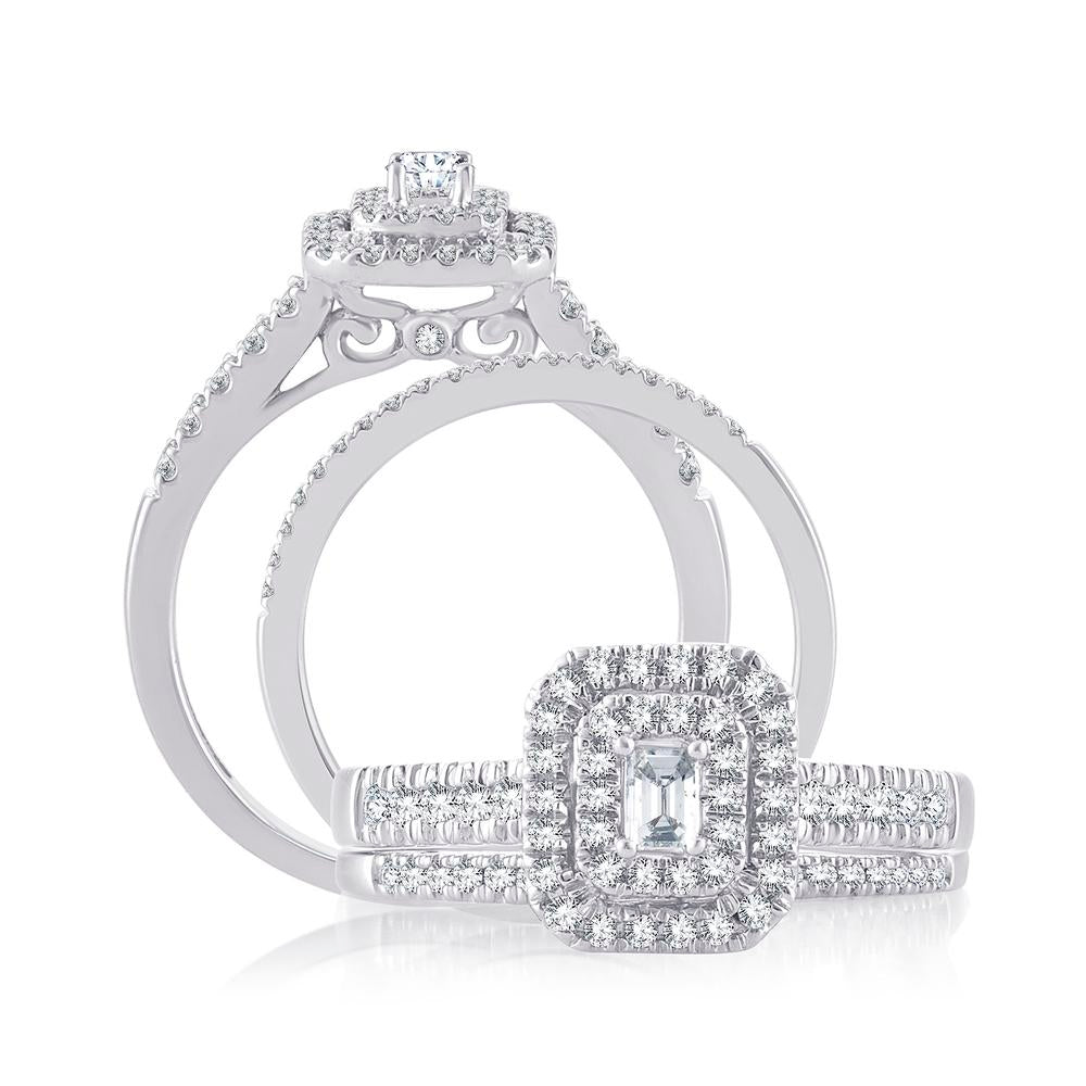 Romantic 14k Rose Gold Lab Diamond Bridal Ring (0.50CT)