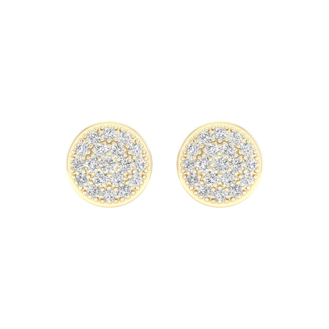 10k Yellow Gold Lab Diamond Stud Earrings for Women