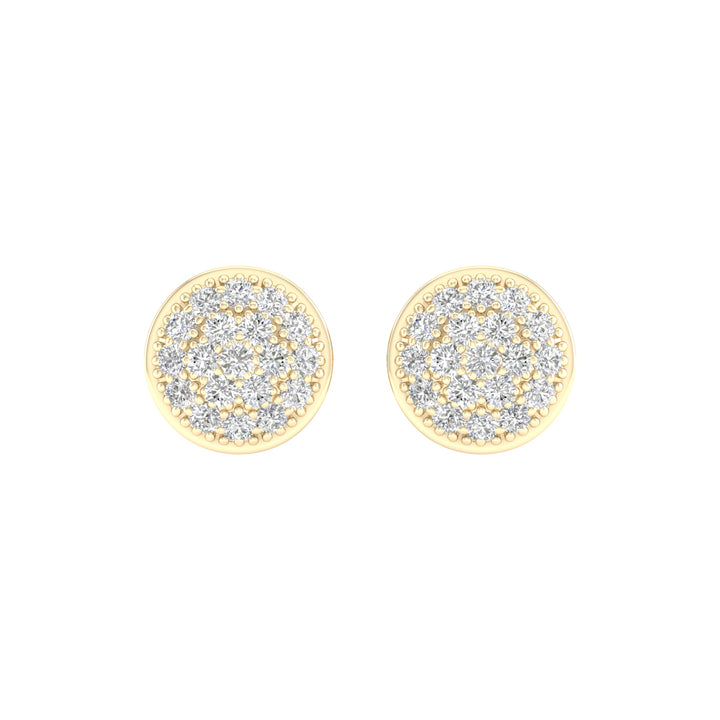 10k Yellow Gold Lab Diamond Stud Earrings for Women
