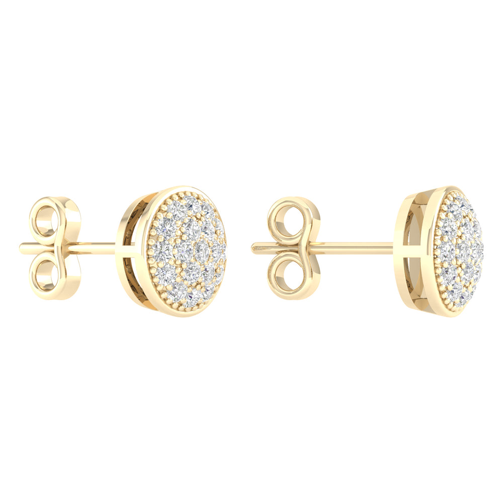 10k Yellow Gold Lab Diamond Stud Earrings for Women