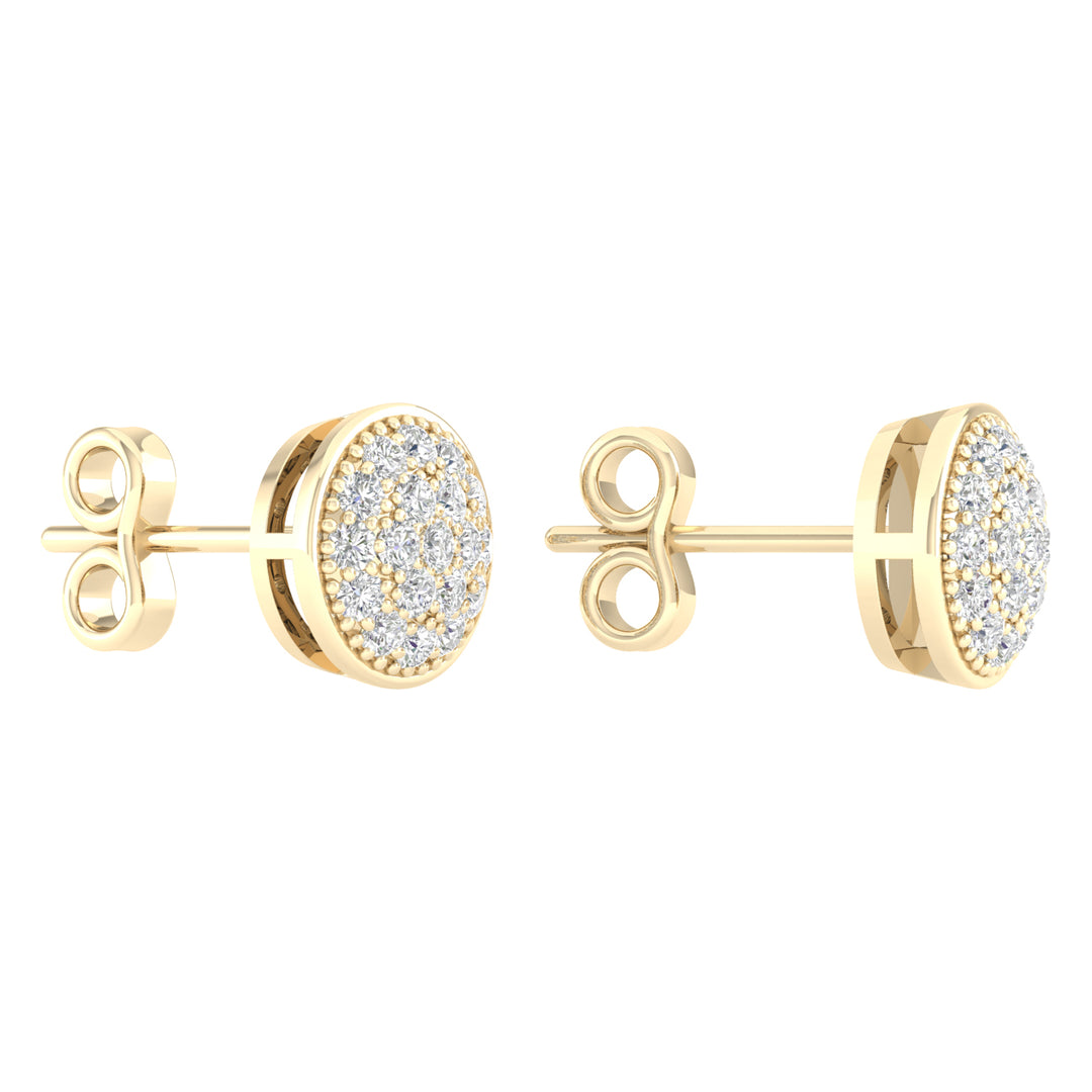 10k Yellow Gold Lab Diamond Stud Earrings for Women