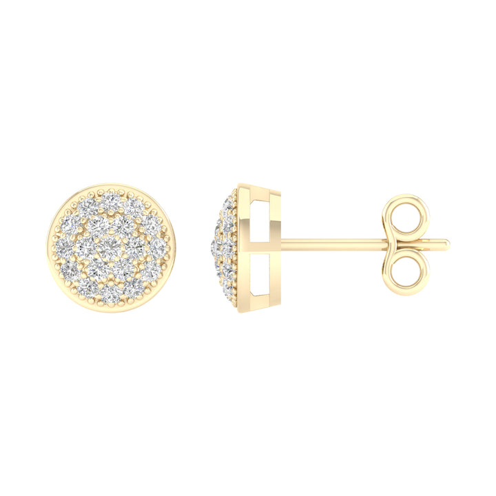 10k Yellow Gold Lab Diamond Stud Earrings for Women