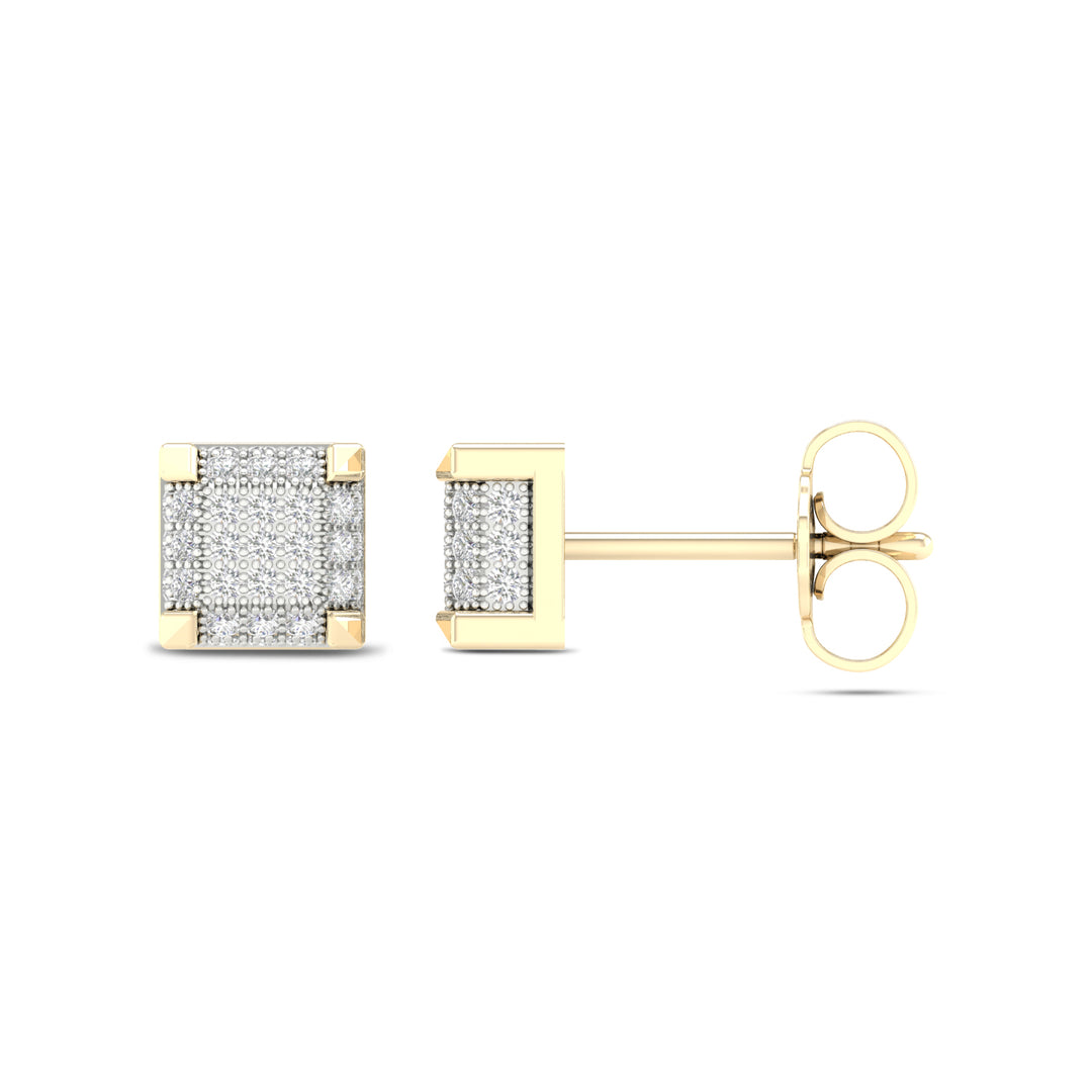 10k Yellow Gold Lab Diamond Stud Earrings for Women