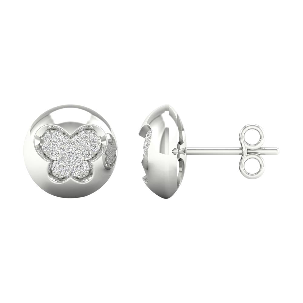 10k White Gold Lab Diamond Stud Earrings for Women