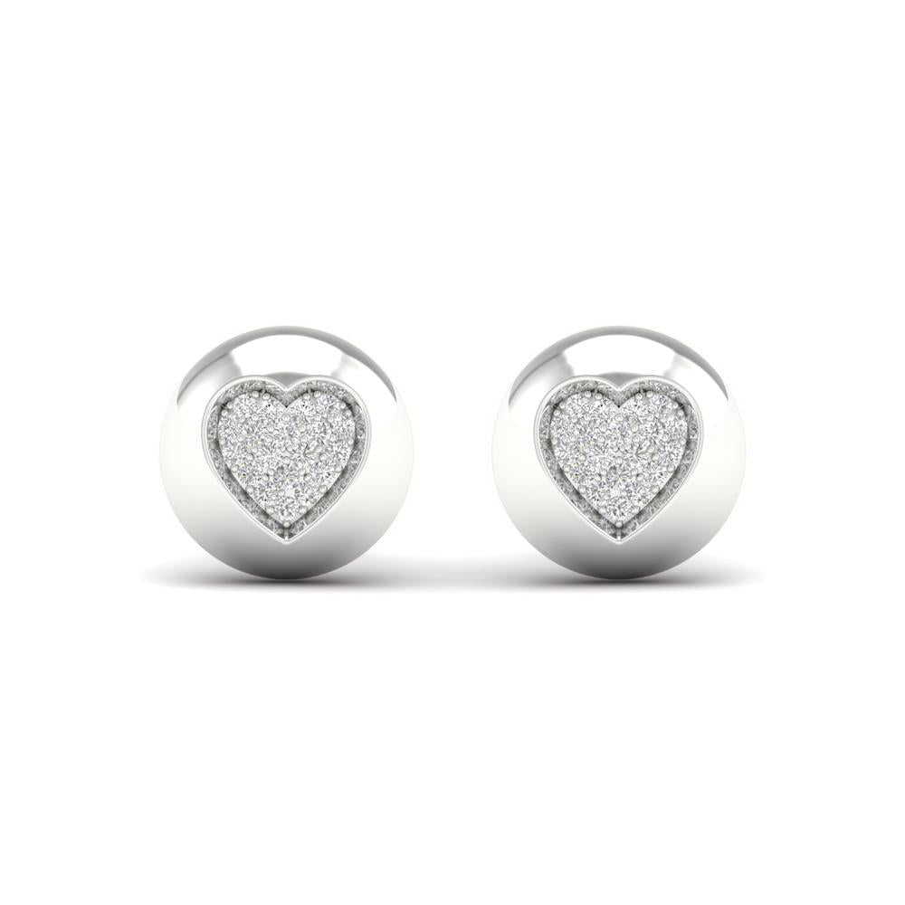 10k White Gold Lab Diamond Stud Earrings for Women