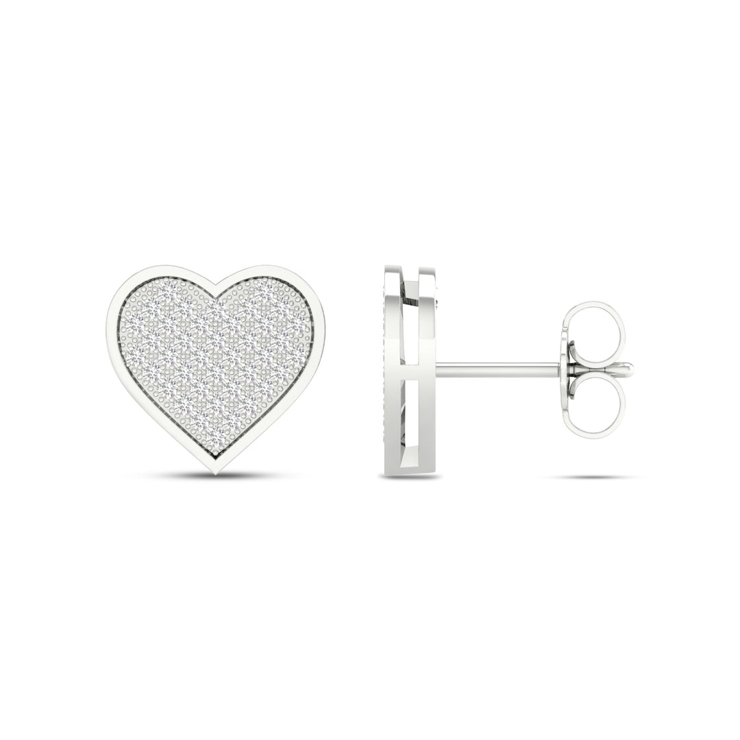 10k White Gold 0.25CT Lab Diamond Stud Earrings for Women