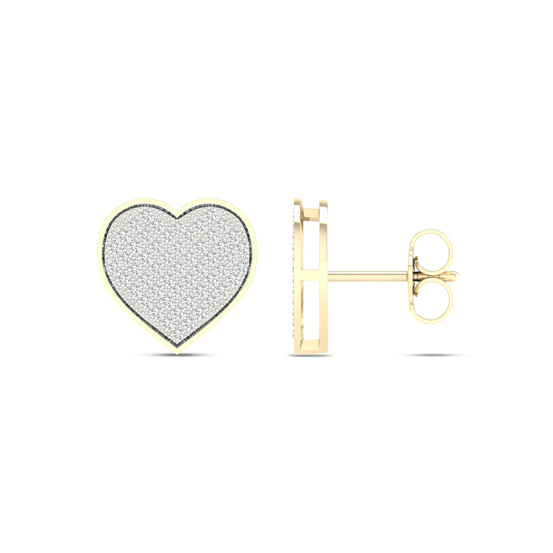 10k Yellow Gold Lab Diamond Stud Earrings for Women