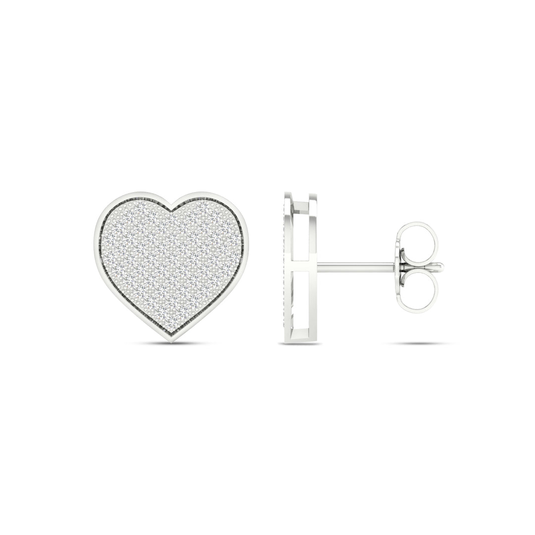 10k White Gold 0.33CT Lab Diamond Womens Stud Earrings