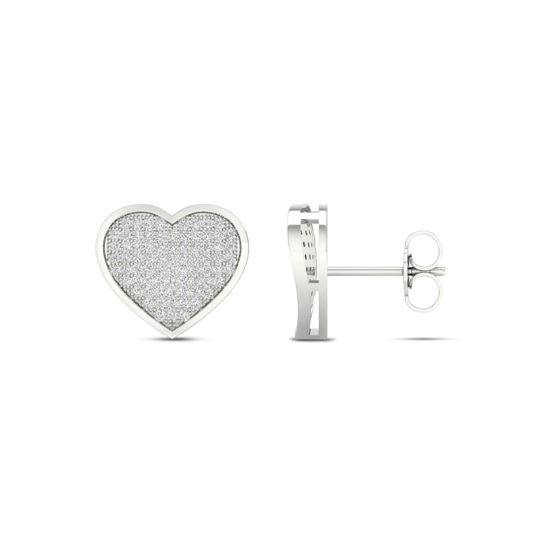 Chic 10k White Gold 0.50CT Lab Diamond Stud Earrings