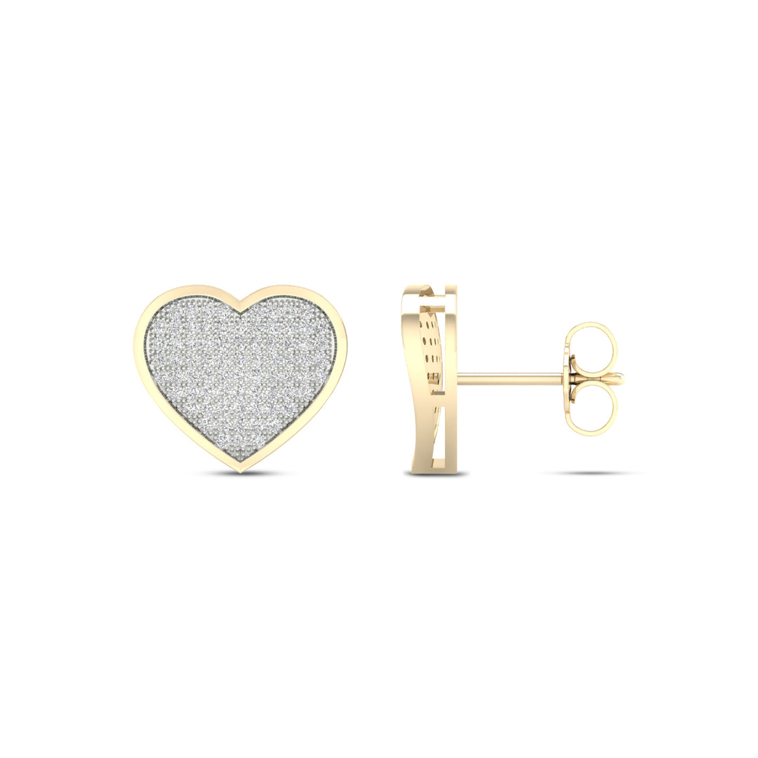 10k Yellow Gold 0.50CT Lab Diamond Stud Earrings for Women