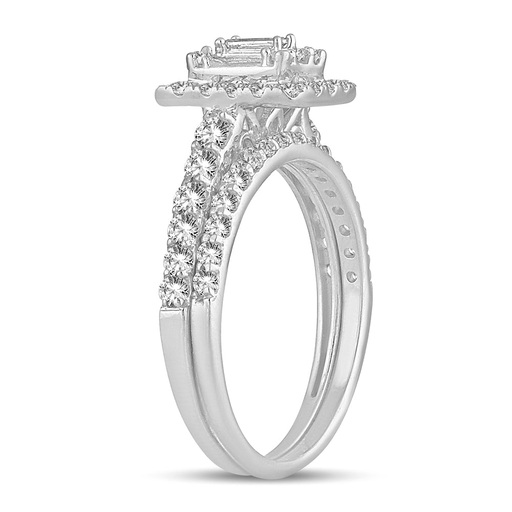 Brilliant 1CT Lab Diamond Engagement Ring in 14k White Gold