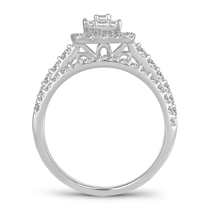 Brilliant 1CT Lab Diamond Engagement Ring in 14k White Gold
