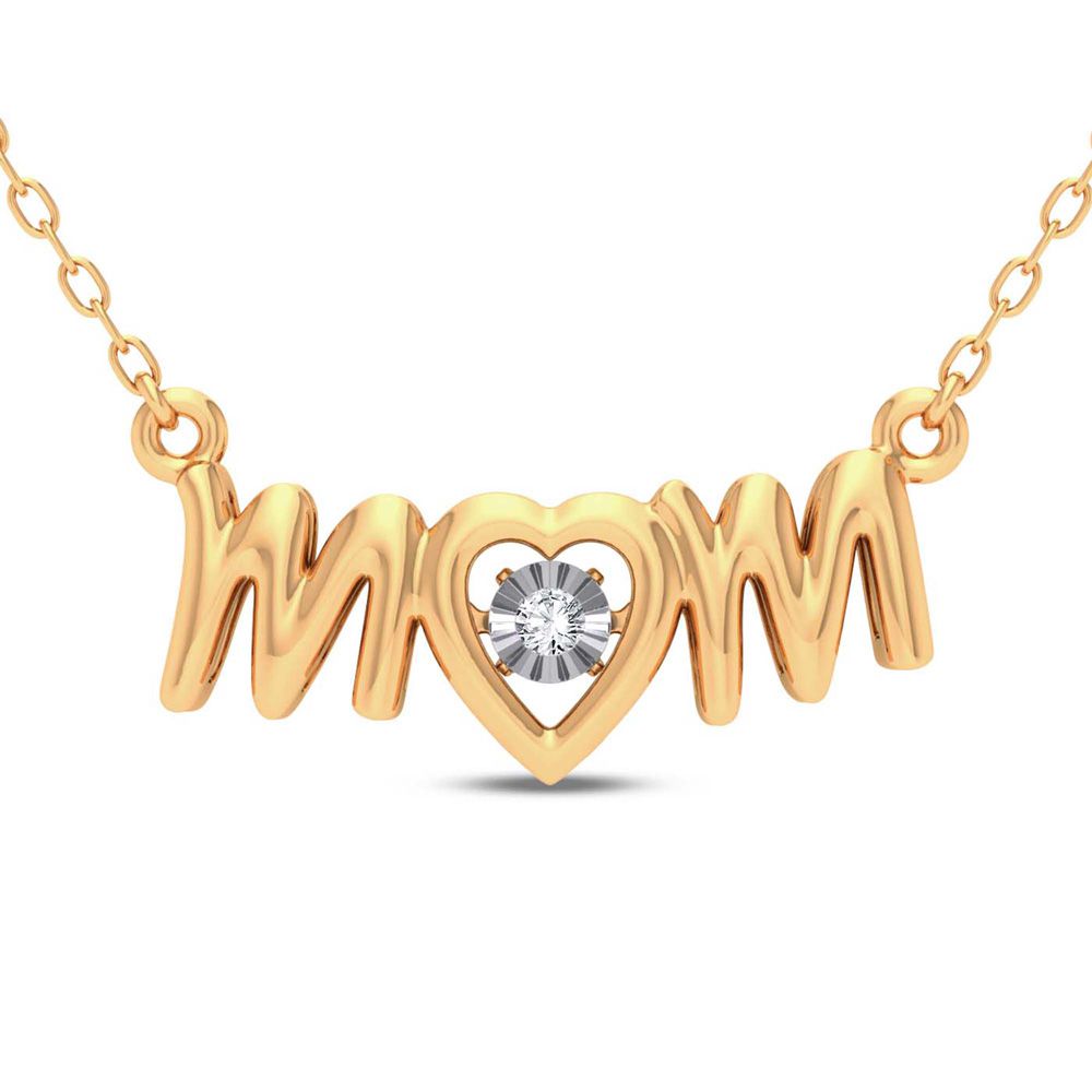 10K Yellow Gold Lab Diamond Pendant Necklace for Women