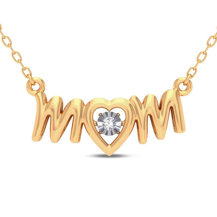 10K Yellow Gold Lab Diamond Pendant Necklace for Women