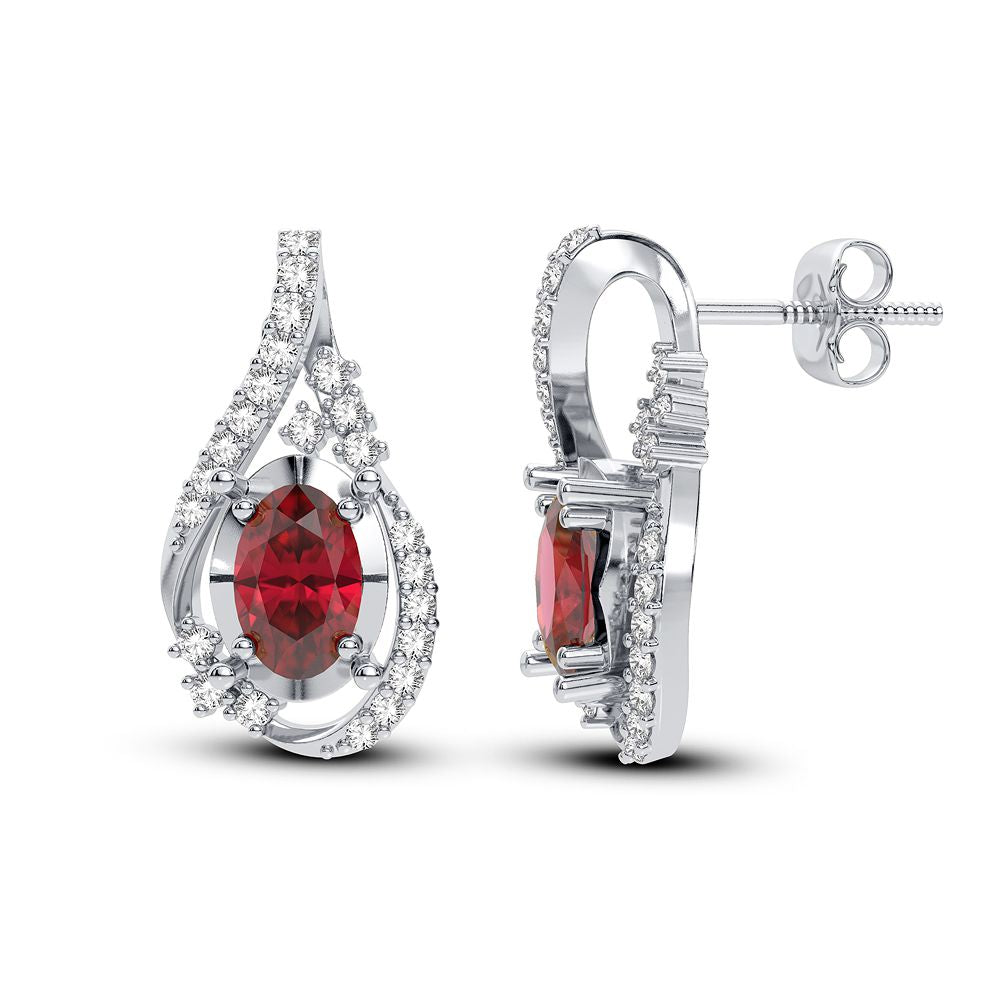Chic 14K White Gold 0.16CT Lab Diamond Stud Earrings