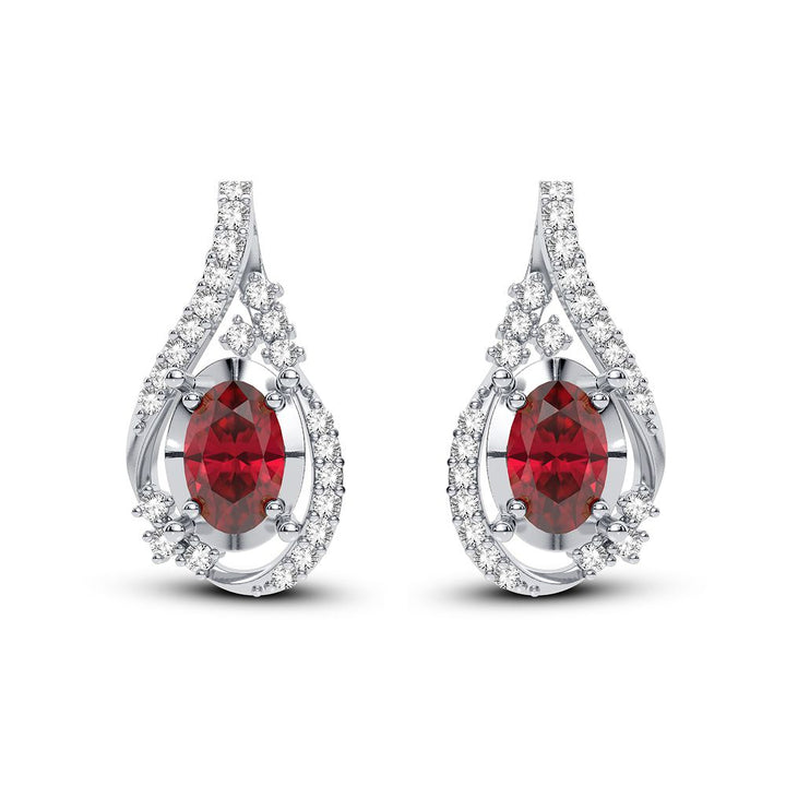 Chic 14K White Gold 0.16CT Lab Diamond Stud Earrings