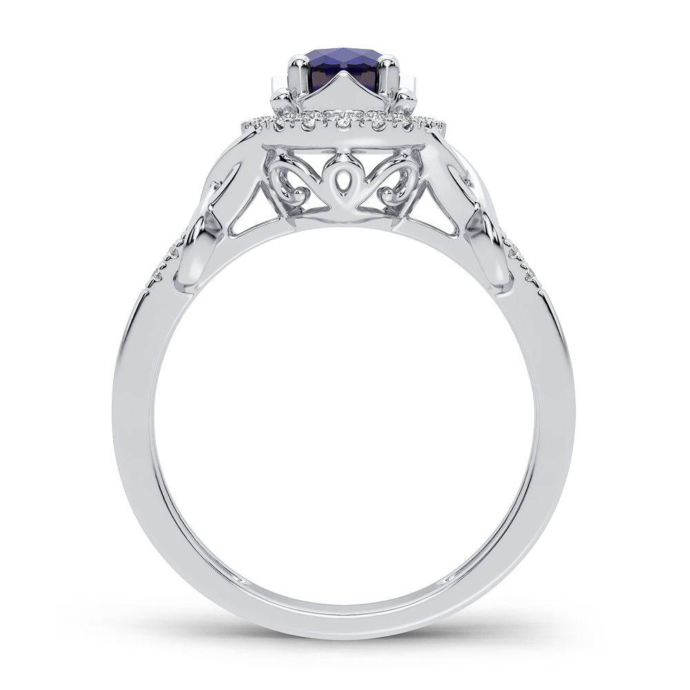 Luminous 14k White Gold Lab Diamond Womens Cocktail Ring