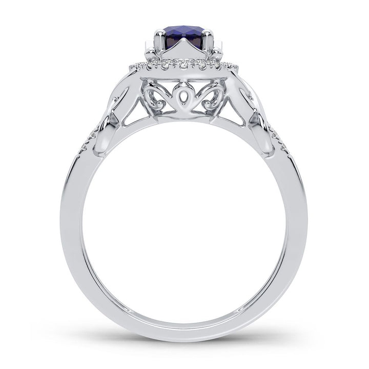 Luminous 14k White Gold Lab Diamond Womens Cocktail Ring