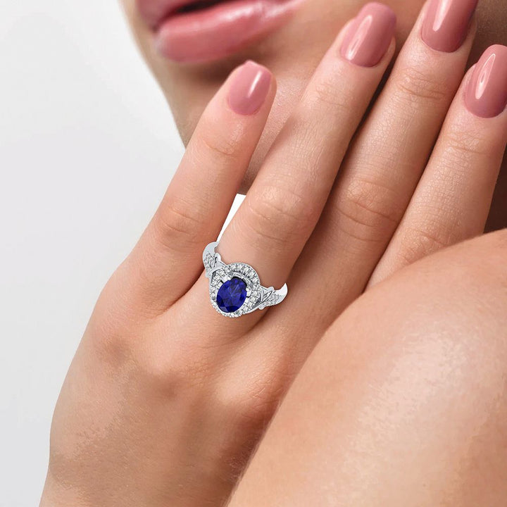 Luminous 14k White Gold Lab Diamond Womens Cocktail Ring