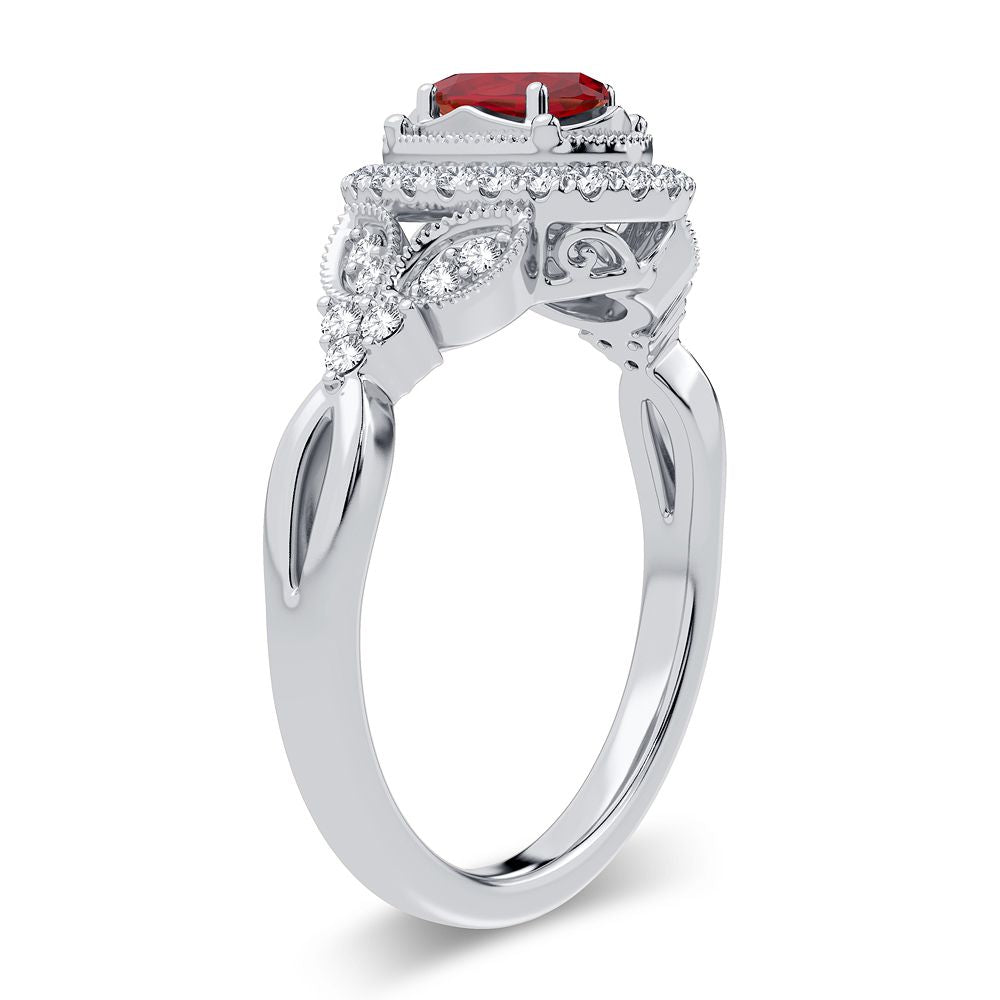Luminous 14k White Gold Lab Diamond Womens Ring (0.2CT)