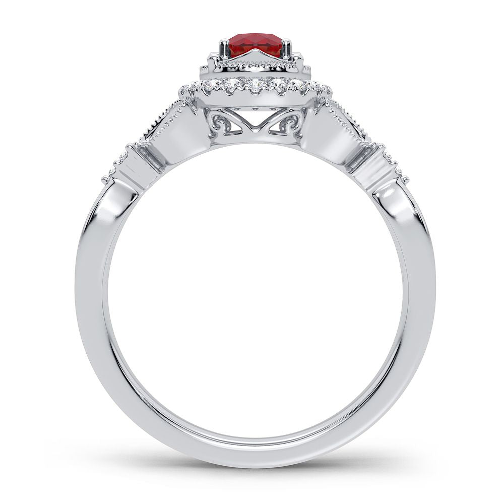 Luminous 14k White Gold Lab Diamond Womens Ring (0.2CT)