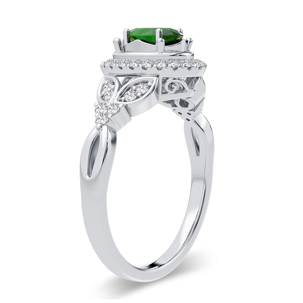 Elegant 14K White Gold 0.20CT Lab Diamond Womens Ring