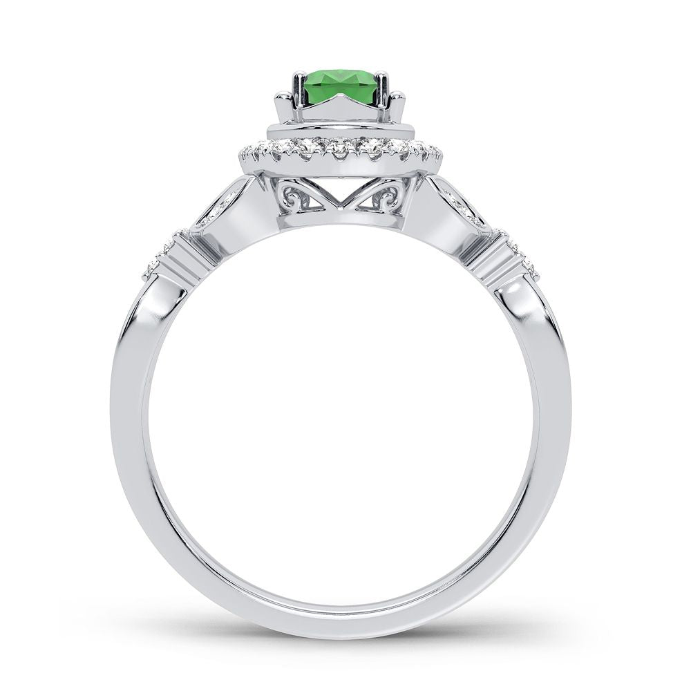 Elegant 14K White Gold 0.20CT Lab Diamond Womens Ring