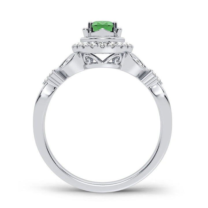 Elegant 14K White Gold 0.20CT Lab Diamond Womens Ring