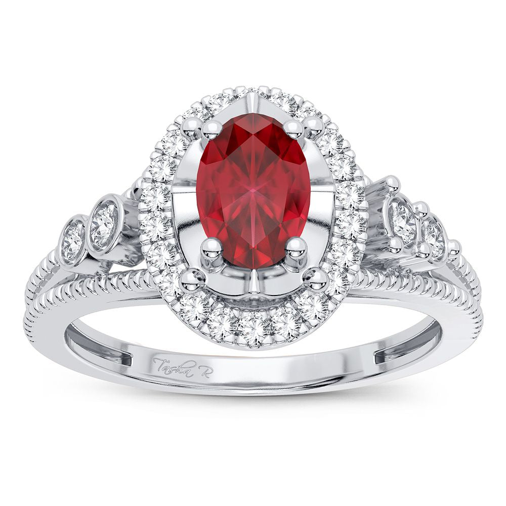 Elegant 14k White Gold 0.10CT Lab Diamond Womens Ring