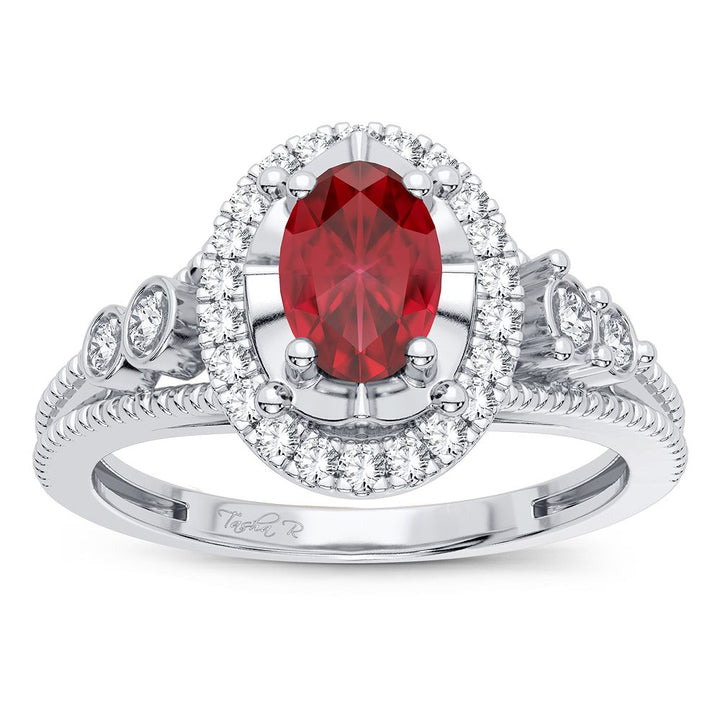 Elegant 14k White Gold 0.10CT Lab Diamond Womens Ring