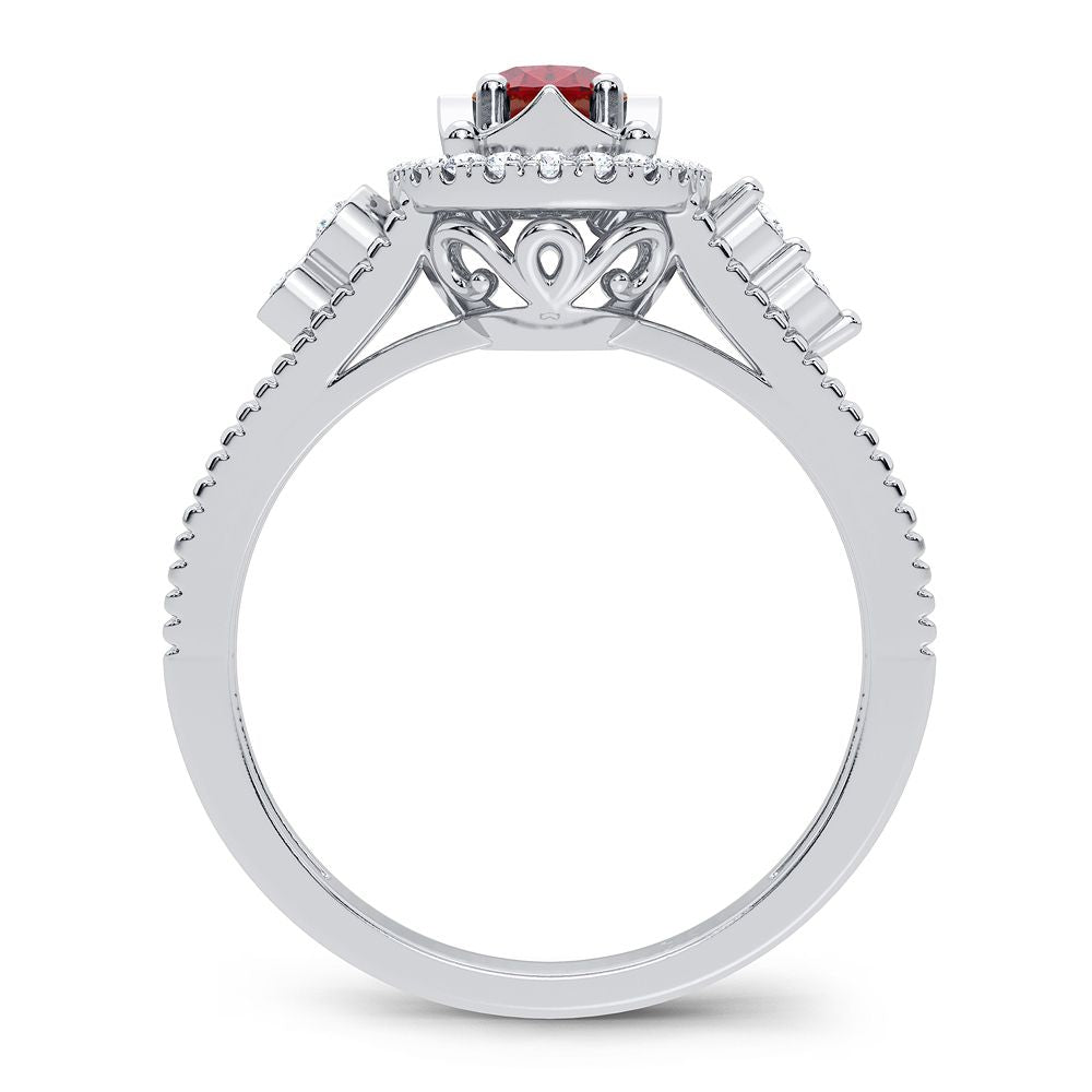 Elegant 14k White Gold 0.10CT Lab Diamond Womens Ring