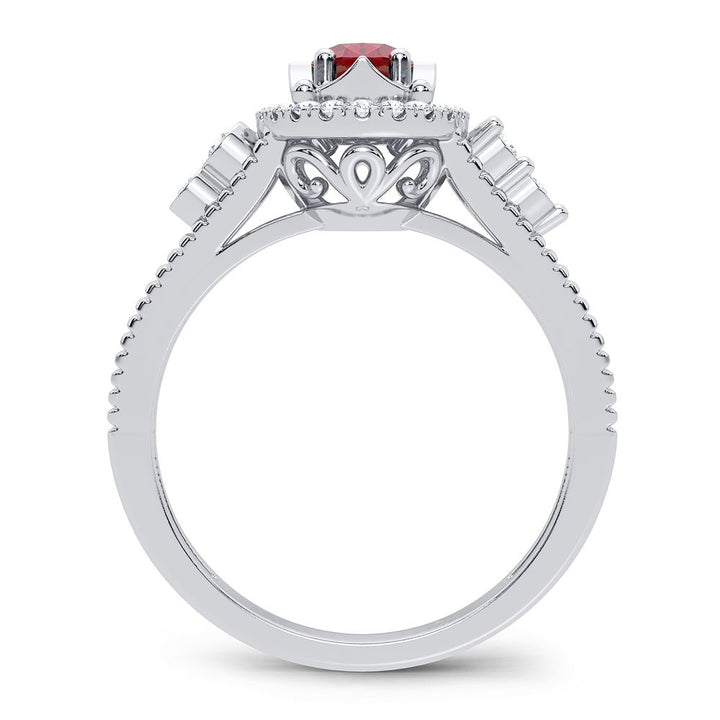 Elegant 14k White Gold 0.10CT Lab Diamond Womens Ring