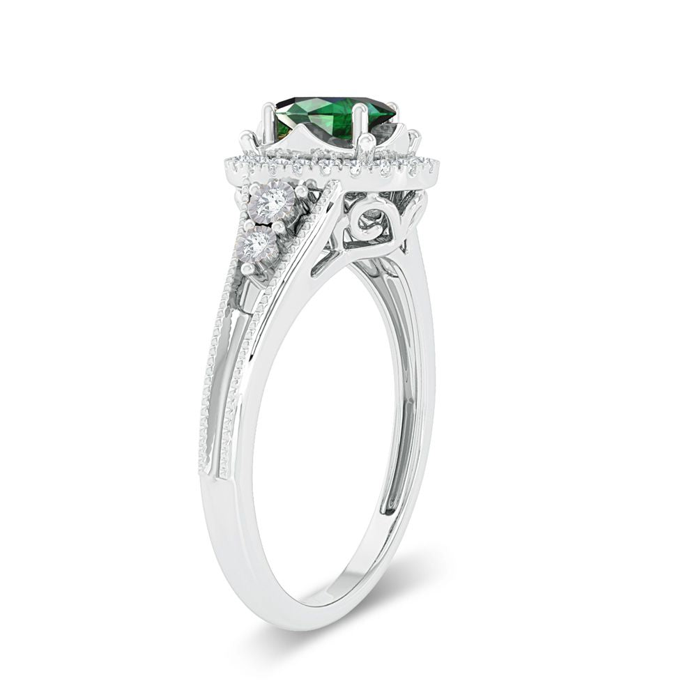 Chic 14k White Gold 0.10ct Lab Diamond Womens Ring