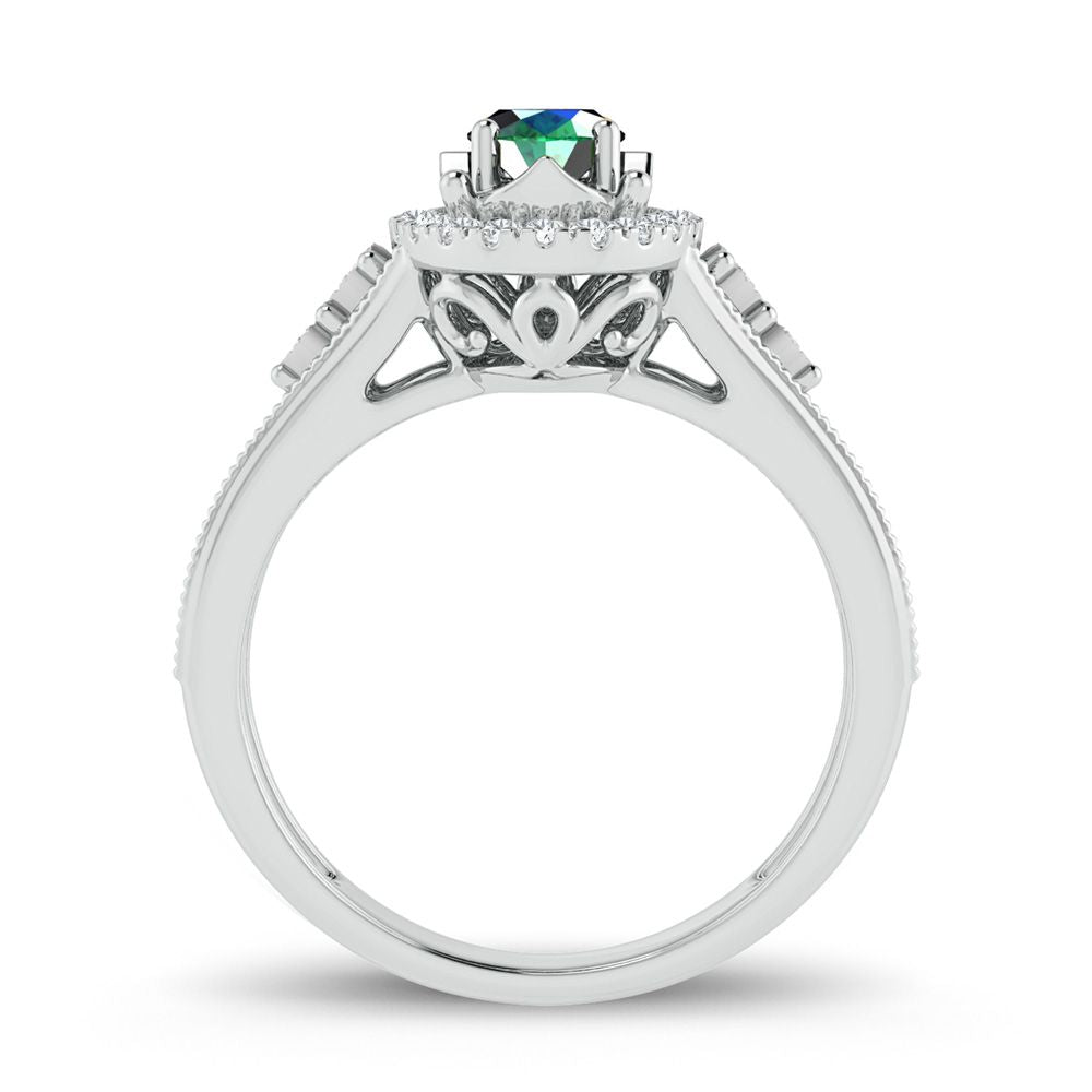 Chic 14k White Gold 0.10ct Lab Diamond Womens Ring