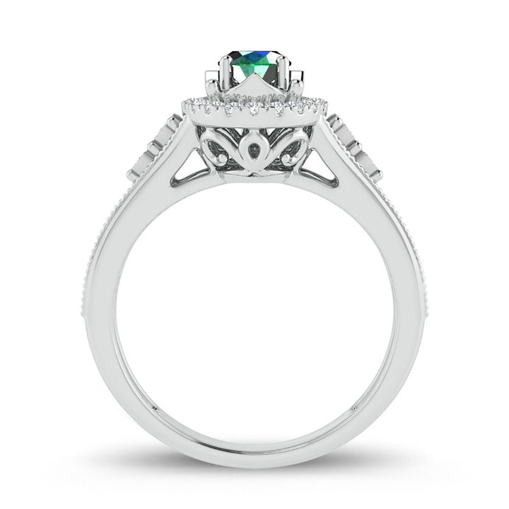 Chic 14k White Gold 0.10ct Lab Diamond Womens Ring