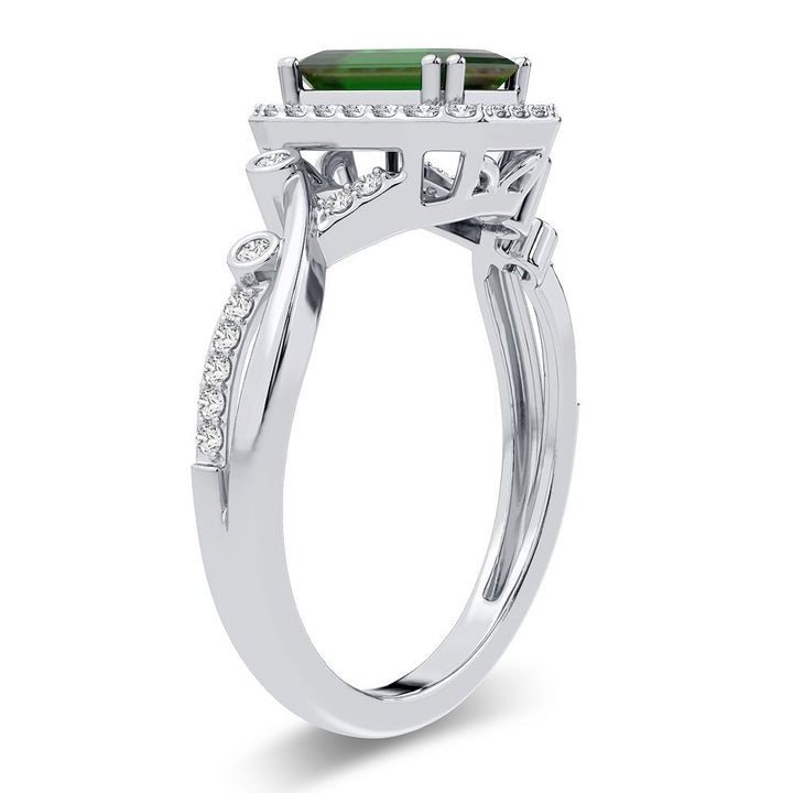 14K 0.50CT Diamond Emerald Ring